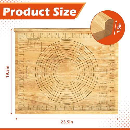 Tabla para amasar de madera, 59.7 x 49.5 cm, forma rectangular miniatura 3