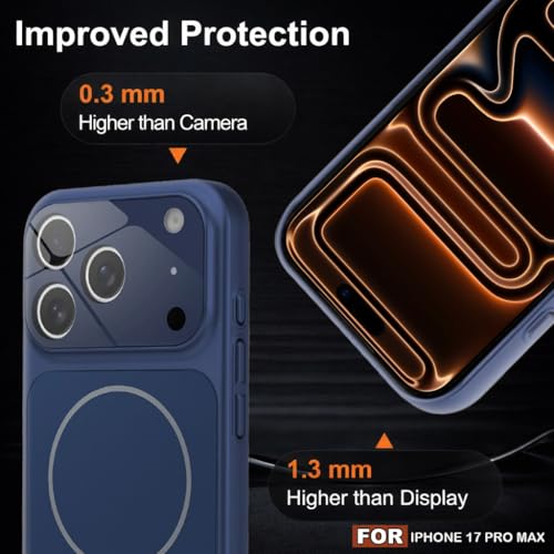 Image of SHINESTAR iPhone 17 Pro Max Case - Premium Shockproof Protective Cover, Wireless Charging Compatible, Slim & Durable Luxury Back Cover with Camera Protection (Blue)
