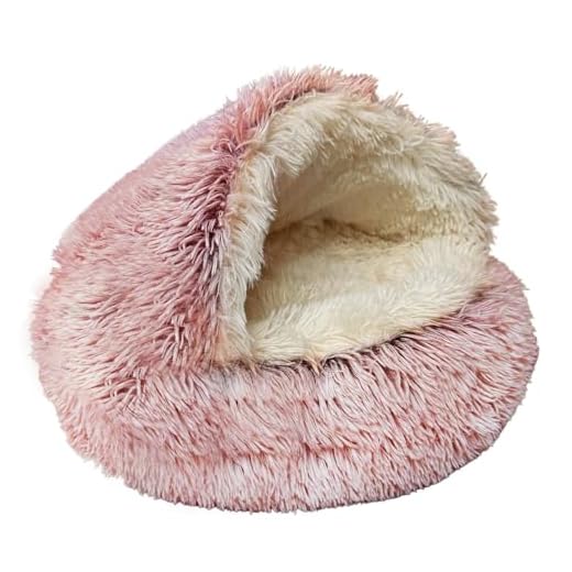Fluffy Hooded Cat Bed for Comfort