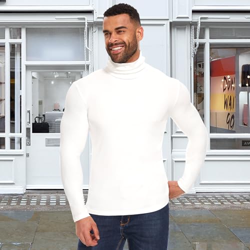 MISS MOLY Men's Turtle Neck Shirts Long Sleeve Tees Slim Fit Tshirt Turtleneck Undershirt Lightweight Pullover Top2