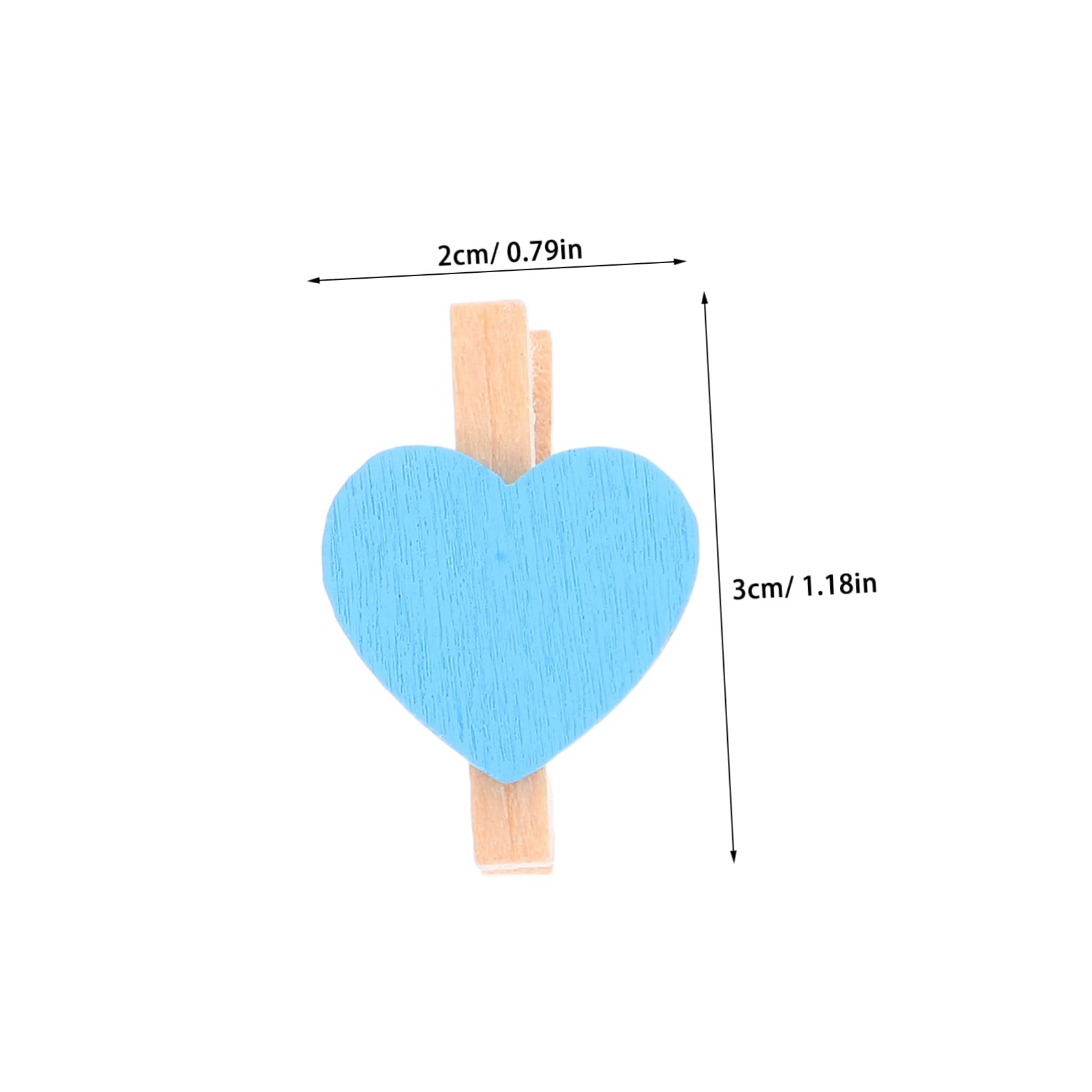 CORHAD 90pcs Heart Shaped Wooden Photo Clips for Hanging Pictures Craft Projects and Holiday Decor Mini Decorative Clamps and Each for Home and Party Use