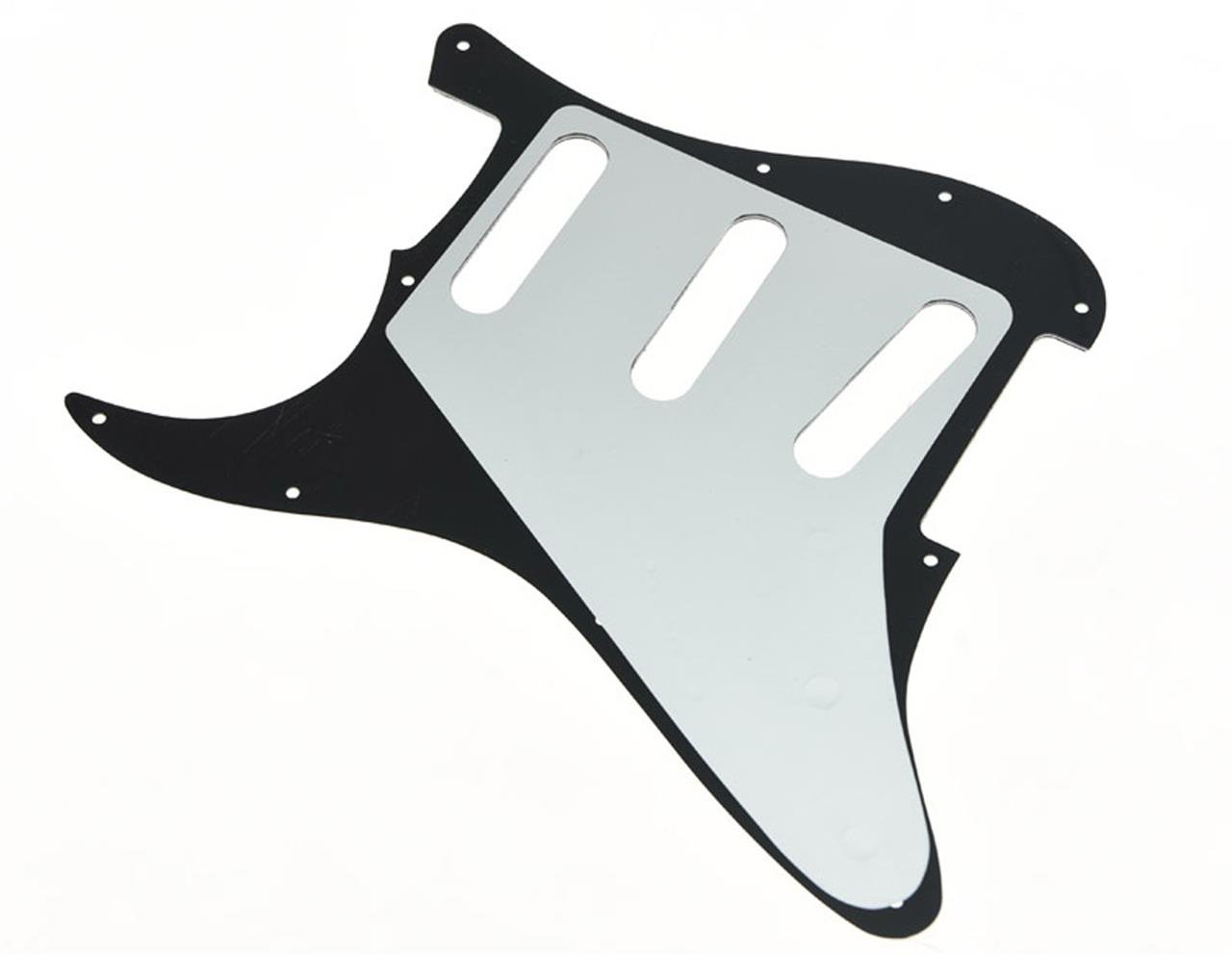 KAISH 11 Hole ST/Strat Style Guitar Pickguard Bridge Reversed ST Pick Guard for Jimi Hendrix Stratocaster/Strat Black 3 Ply - Image 2