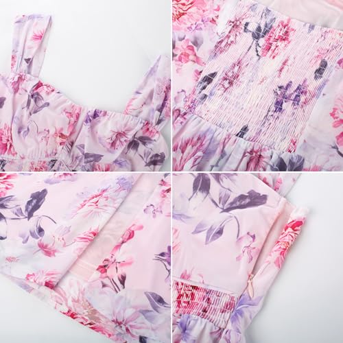Image of GRACE KARIN 2026 Women's Summer Floral Wedding Guest Dress,Beach Flowy A Line Maxi Off Shoulder Bridesmaid Dresses