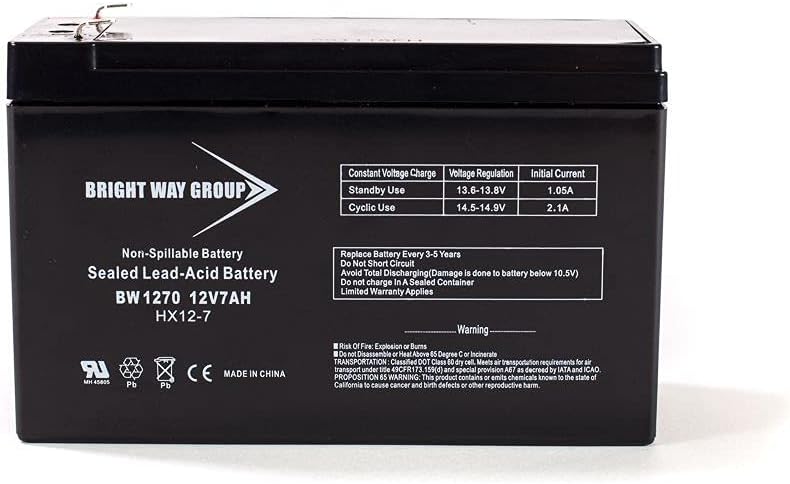 Bright Way Replacement Battery for SLA Rico Suction Labs PB-12 PB-12X Aspirator 12V 7Ah Medical