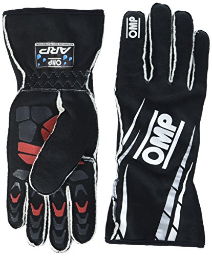 Gants OMP ARP Negro XS gant de pilotage noir pour circuit automobile