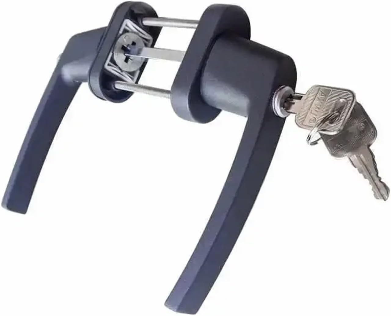 Two-end Lever Lock Solid Thickened Crank Handle with Keys Full Door with Key to Wear Hand for Window(White)