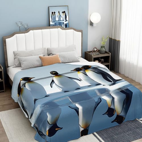 Couverture pingouin sauvage contre le froid plaid doux lit