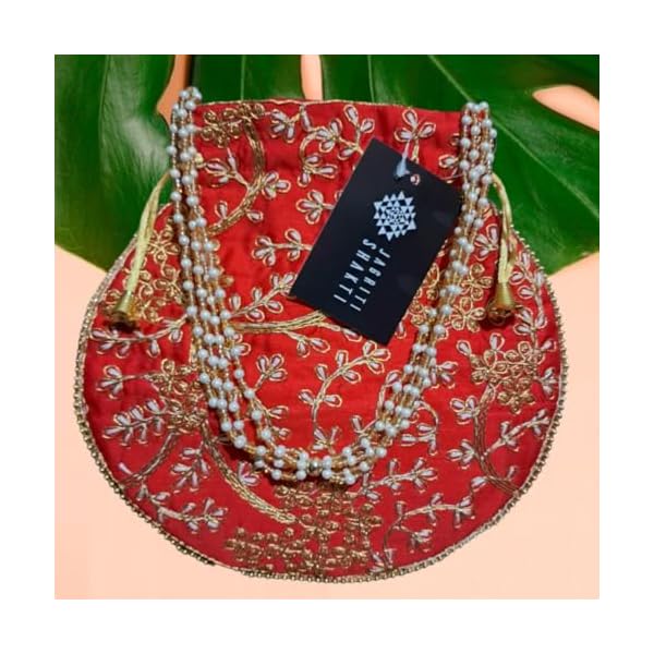 JAGRITI SHAKTI Ethnic Potli Bags For Women | Ethnic Handbags For Women | Carry Pouches Embroidered Bags| Handbag for Women Wedding Party (Color-Multicolor) - Image 4