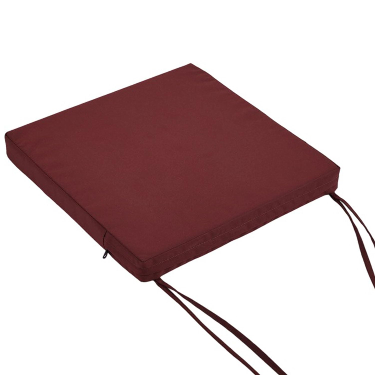 JORTUIO Outdoor Chair Cushions Waterproof Patio Chair Seat Cushions 14/15/16/18/20inch Chair Pads with Ties for Outdoor Furniture, for Garden Chair Cushion Replacement(Wine Red,35x35x5cm)