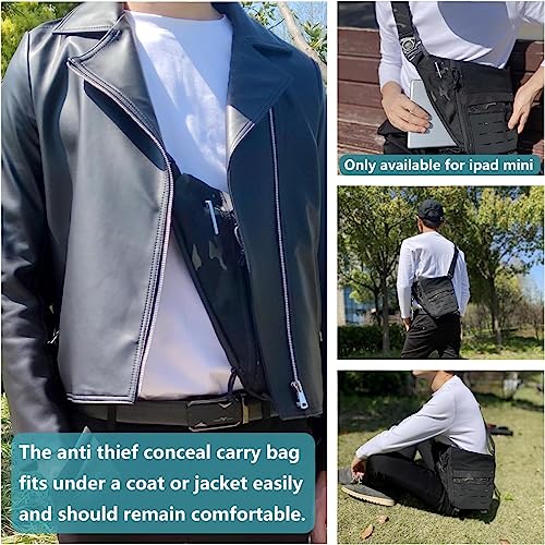 Crossbody Sling Bag for Men, Conceal Carry Gun Bag w.Holster of Handgun CCW Shoulder Chest Pack Valcen Personal Pocket for Women Black3