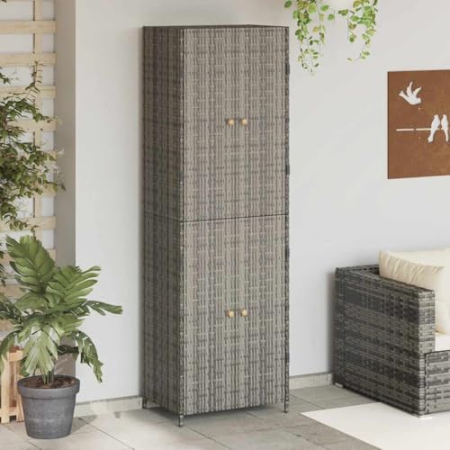 Armoire de balcon en polyrotin avec 4 compartiments de rangement - 3