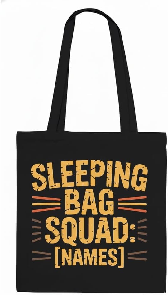 Sleeping Bag Squad: Tote Bag Bold Partnership Tote with Name Love Expression Bond Family Camping Sleeping Bag