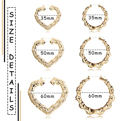 Fansilver 6-10 Pairs Bamboo Earrings Set Hollow Casting Hip-Hop Large Bamboo Earring For Women Oversize Different Shape Gold Hoop Earrings Set Fashion Rapper Accessories Jewelry2