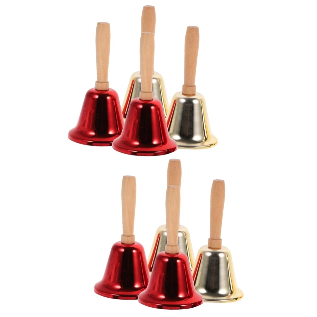 Toyvian 8pezzi Campane Natalizie Campane Decorative Per Feste Di Natale Bar e Scuole Suono e Manico Confortevole Decorazioni Per Eventi Festivi e Atmosfera Natalizia