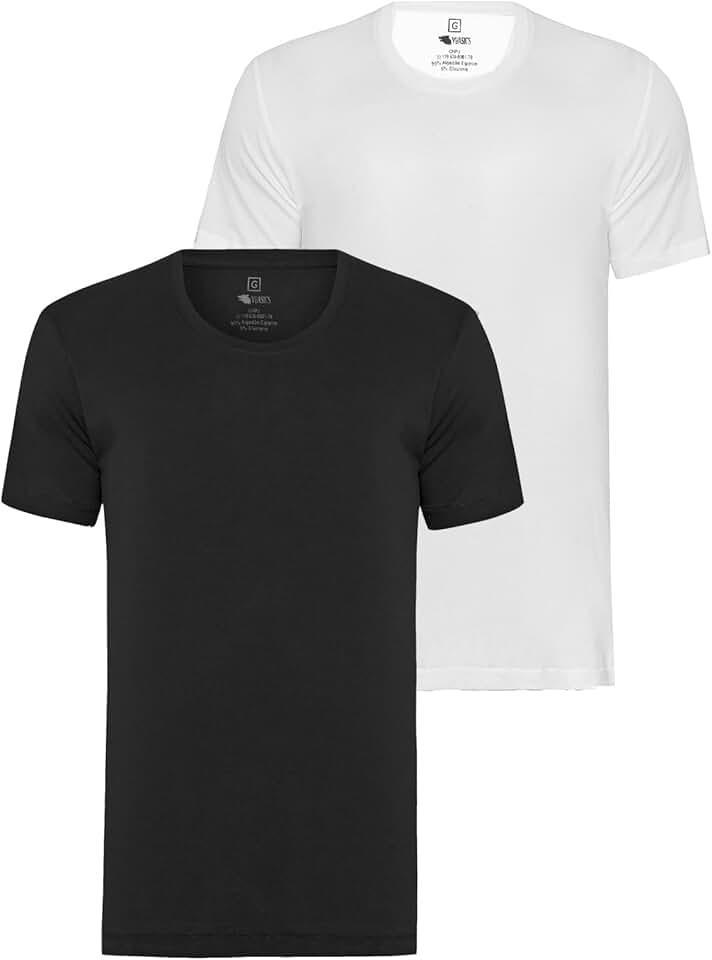 Kit 2 Camisetas Slim Fit de Algodão Egípcio para Homens