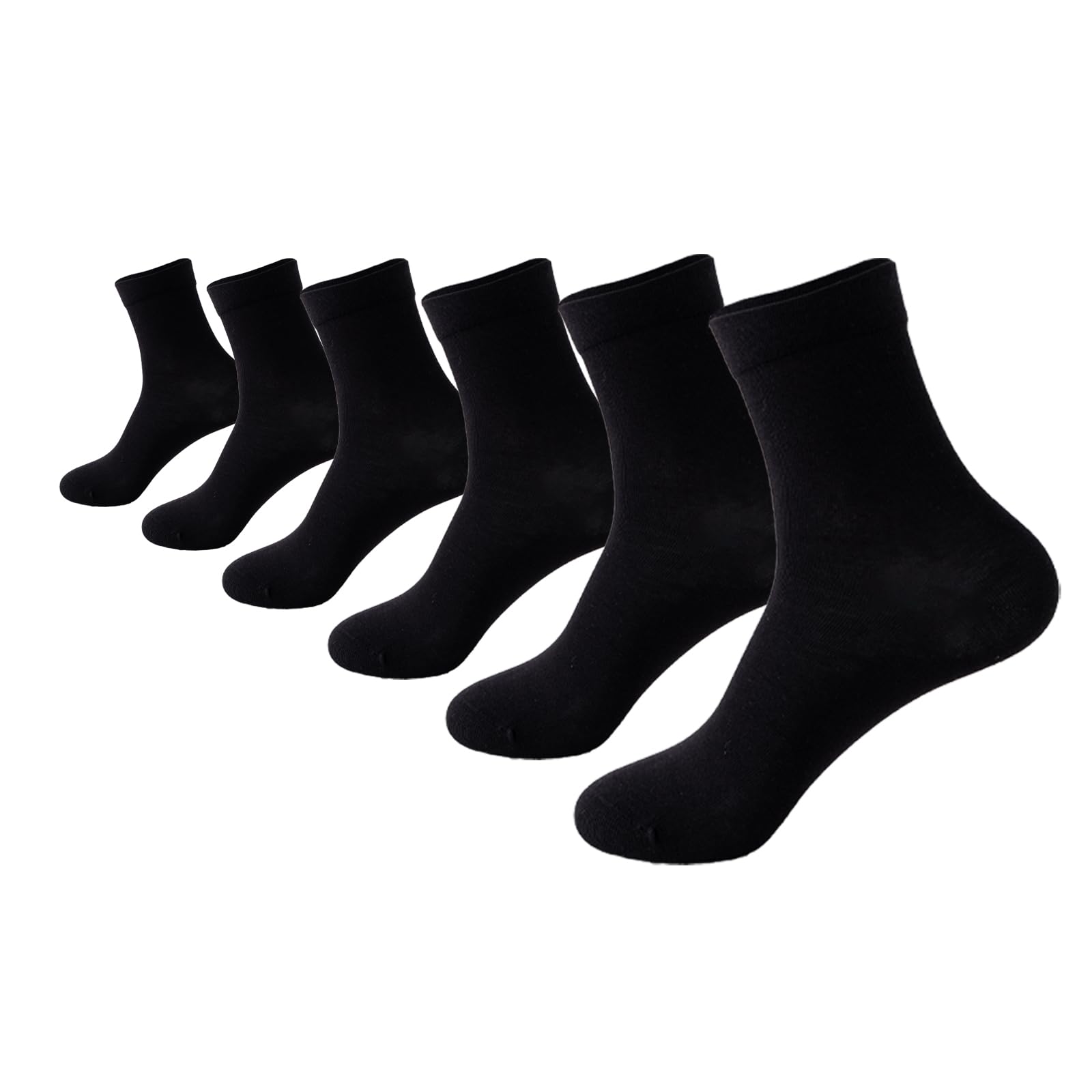 PADFOM Calcetines finos de algodón para mujer, calcetines de algodón suave para mujer, calcetines por encima del tobillo, 6 pares, talla 6-11