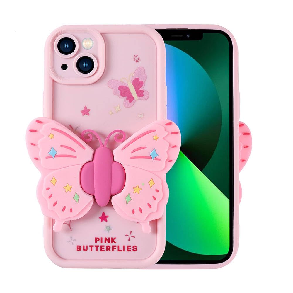 Zore Apple ile uyumlu iPhone 13 Kılıf Kamera Korumalı Figür Tasarımlı Zore Kapya Kapak Pembe Açık