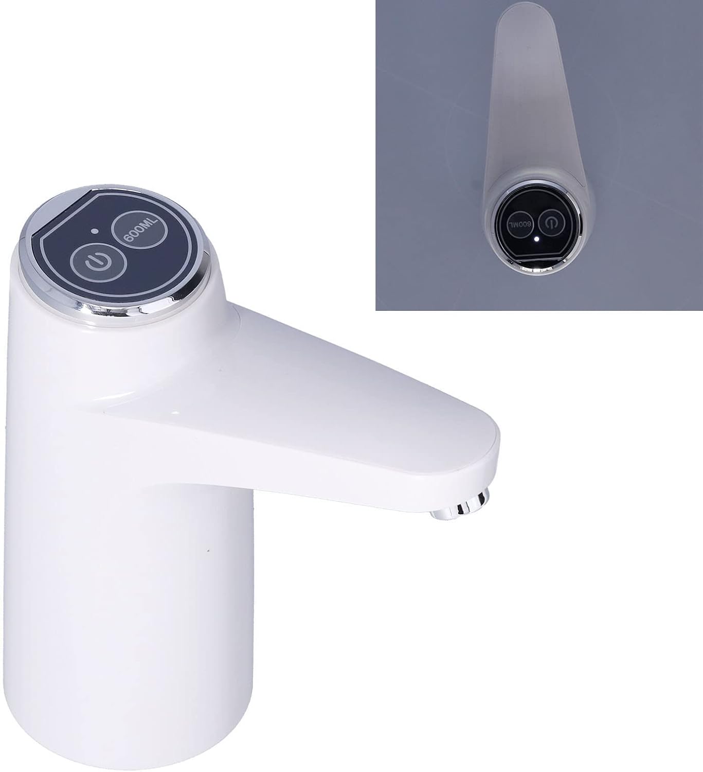 Electric, USB Rechargeable Smart Water Bottle Dispenser with Battery Indication, Low Noise, Continuous & Quantitative Output, Plastic + Metal, Long Service Life,