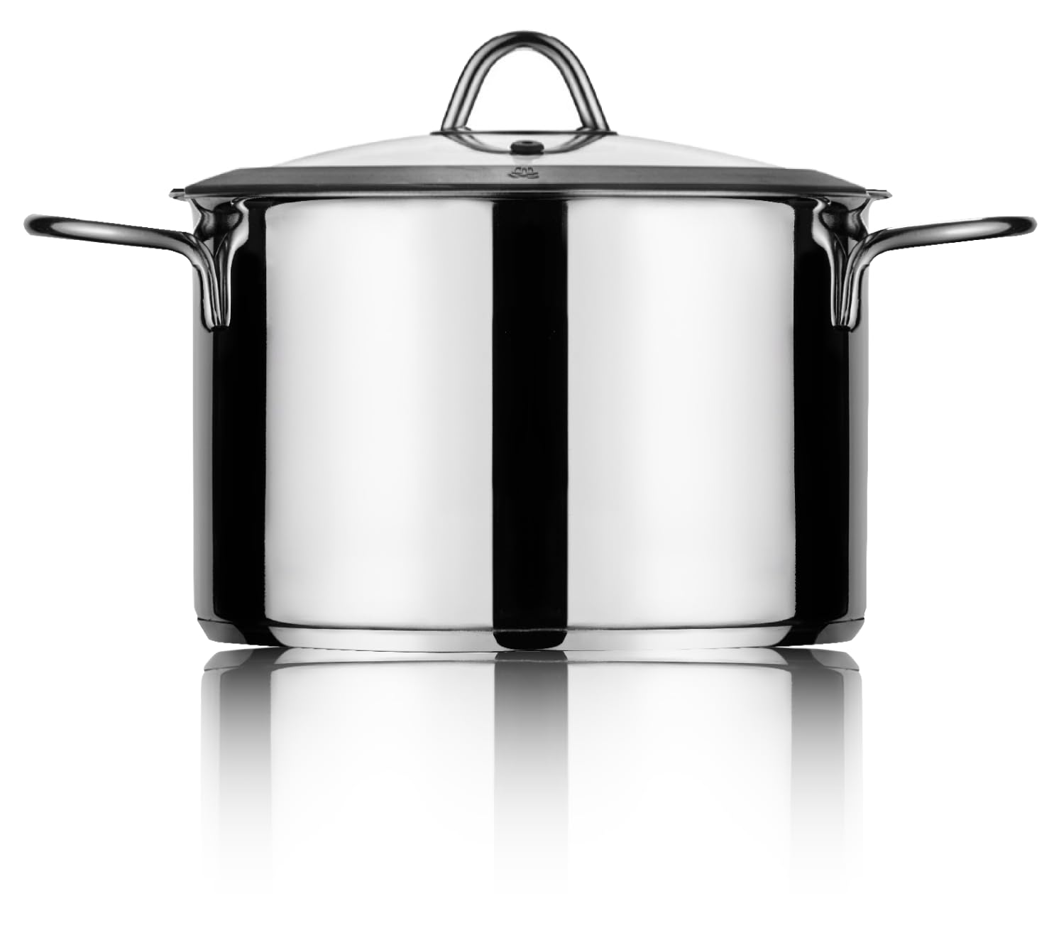 Batteria di Pentole in Acciaio Inox 18/10, 2 Pentole, 2 Casseruole e 3 Coperchi in Vetro e Silicone, Triplo Fondo, Tutti i Piani Cottura, Made in Italy