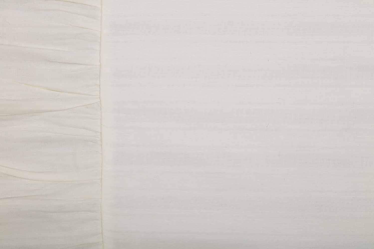 Emily Ruffled King Size Pillowcase, Set of 2, 21" x 37", Tone on Tone Ticking Stripe Bedding Pillow Cover in Off White Lined Fabric, Vintage Farmhouse Decor