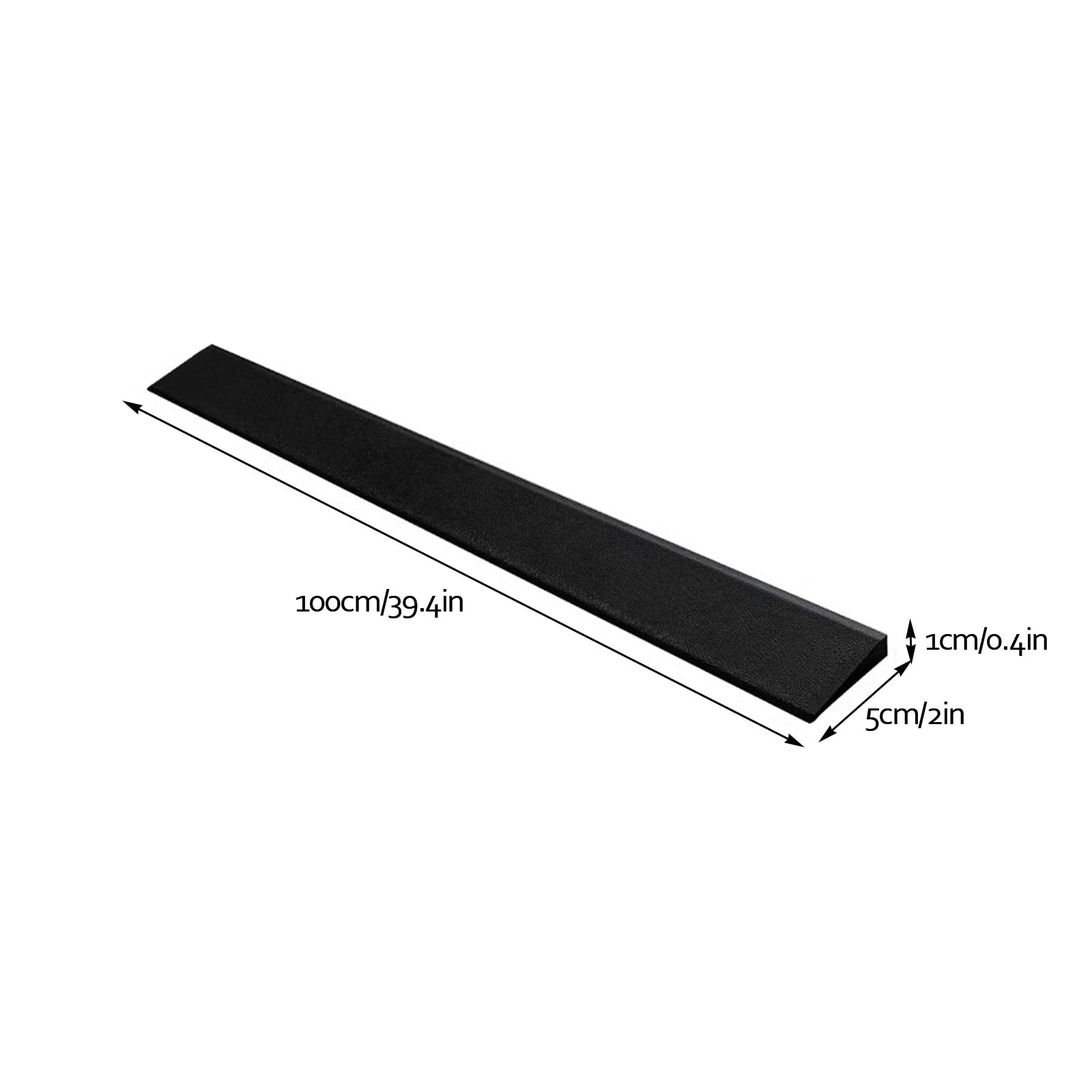 Rampa Progowa z Tworzywa Sztucznego, 1-7 Cm Wysokości, Przenośna Rampa Dla Robota Zamiatającego, Listwa Progowa do Drzwi Wewnętrznych Łazienki(Black,100x5x1cm)