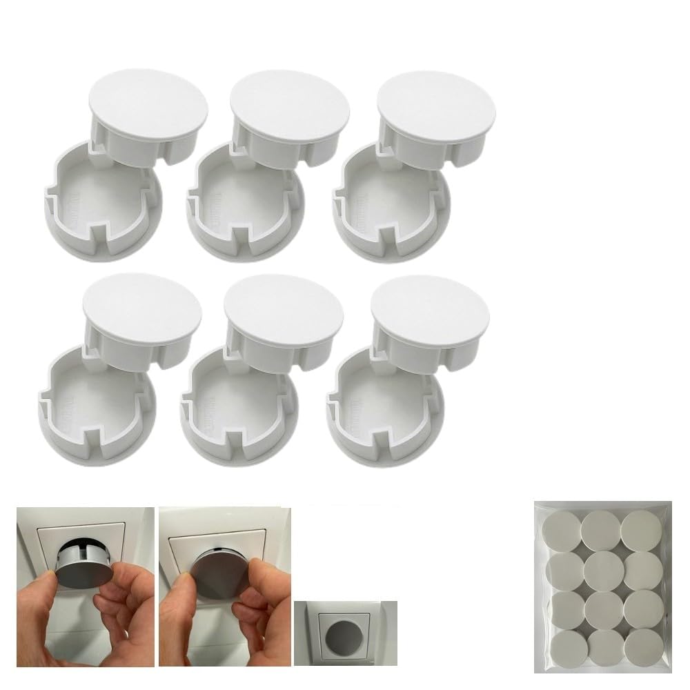 Tapa protectora STECKEL para enchufes Schuko 12 uds contra polvo y salpicaduras 8