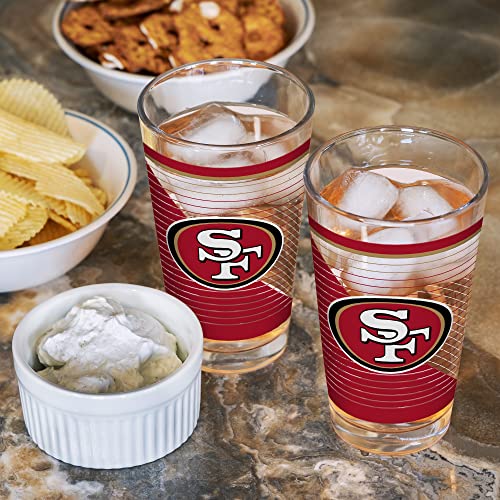Rico Industries 2PGX1901 Nfl Football San Francisco 49Ers 16 Oz Pint Glasses thumb #3