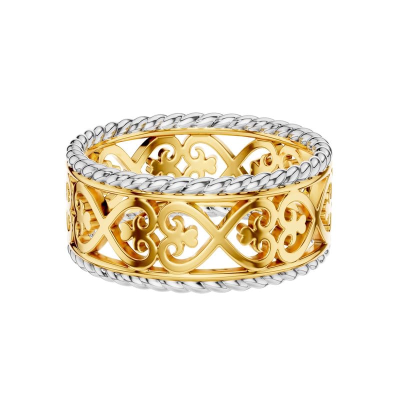 Image of KISNA 9KT / 14KT / 18KT OrnaTwist Yellow Gold Band For Women | S14
