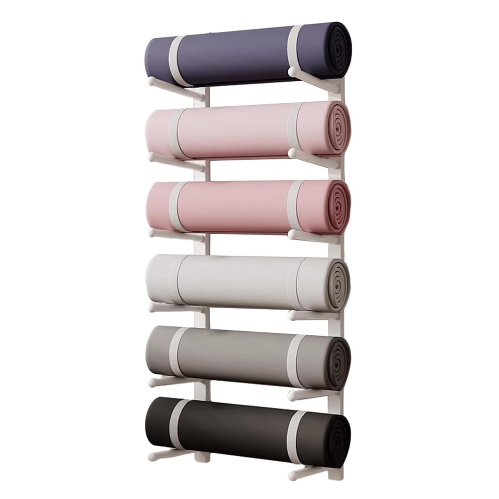 Support mural tapis de yoga et organiseur en métal pour équipement musculation et fitness
