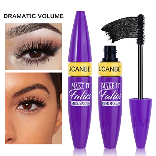 UCANBE 3Pcs Black 4D Plus Silk Fiber Mascara Set Boosts Lash Length Volume Definition, Long Lasting Liquid Eye Lash Extension Makeup Gift - No Clumping, No Smudging, Easy to Apply/Remove - Thumbnail 4