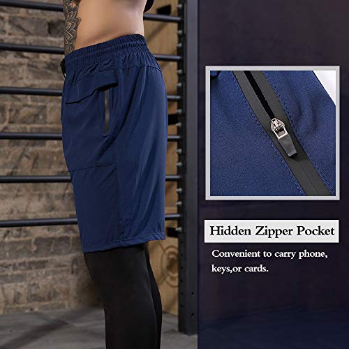 Ajcoflt Shorts de esportes Bolsos de secagem rápida Solto respirável Gym Running Workout Activewear