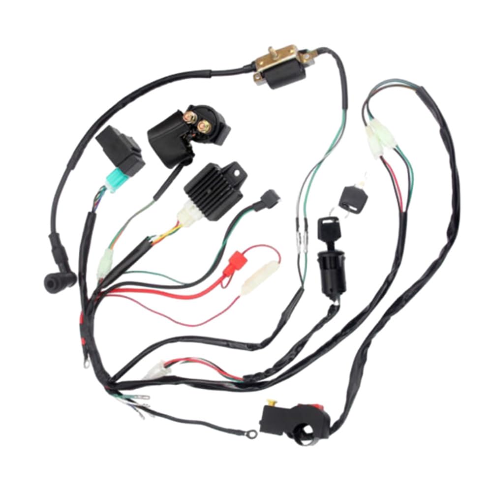 Cablaggio elettrico completo Sistema di accensione CDI per 50cc, 70cc, 90cc, 110cc, 125cc Quad Bike, Pit Bike, Dune Buggy, Kit di sostituzione