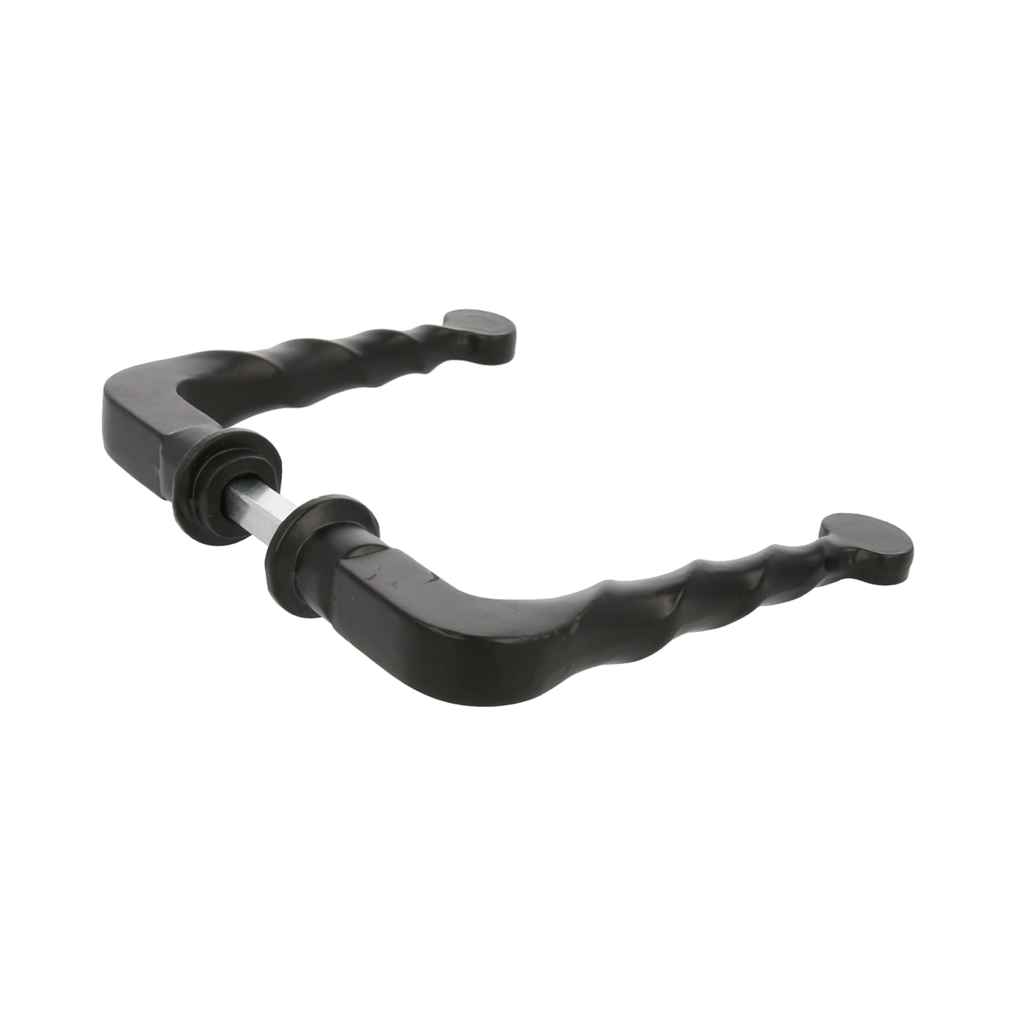 Amig Black - Set Of 2 Decorative Handles For Gates, Fences Or Garden Doors Mod.101sp - Rosette Ø19 Mm - Handle 114 Mm - Square 8 Mm - Forged Type - Zamak Finish