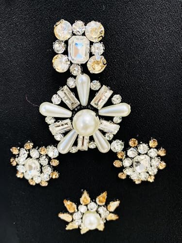 Women's 2 Piece Diamond Pearl Pant Suit Set Slim Fit Luxury Jacket Pants Party Wedding Outfits4