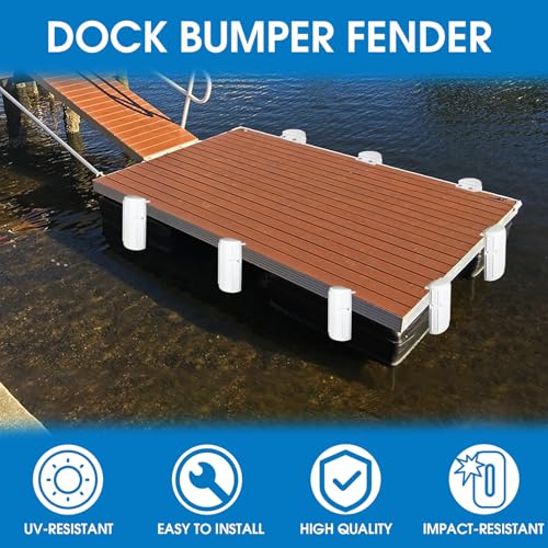 Image of Dock Bumper Fender,Boat Dock Bumpers for Edge or Side,Marine Fender Guard Vertical Protection,Durable Construction,Include Mounting Hardware