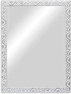 Comprar CHELY INTERMARKET MOD144 Espejo Pared Cuerpo Entero Decorativo Estilo Clásico para Salón Dormitorio Elegante Marco Relieve Blanco Plata 60x80 cm Incluye Kit Colgar Fabricado España