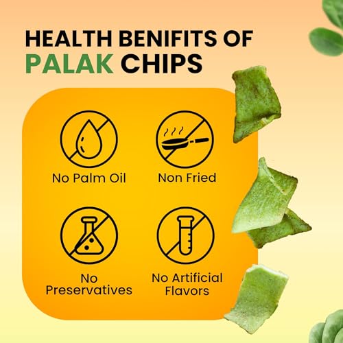 Image of Healthy Master Palak Chips Combo 900g (100g Each) Pack of 9 | Light & Crispy | High Protein Chips | Gluten-Free | No Maida, No Palm Oil | Low-Calorie | Healthy Snacks for Adults & Kids