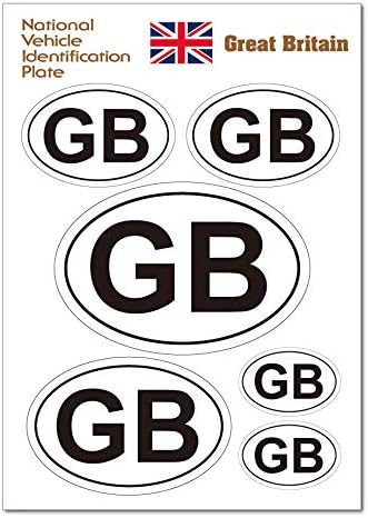 Amazon ビークルidステッカー イギリス 耐水 耐候仕様 4サイズ 6枚組 クルマの外装から小物まで ステッカー デカール 車 バイク
