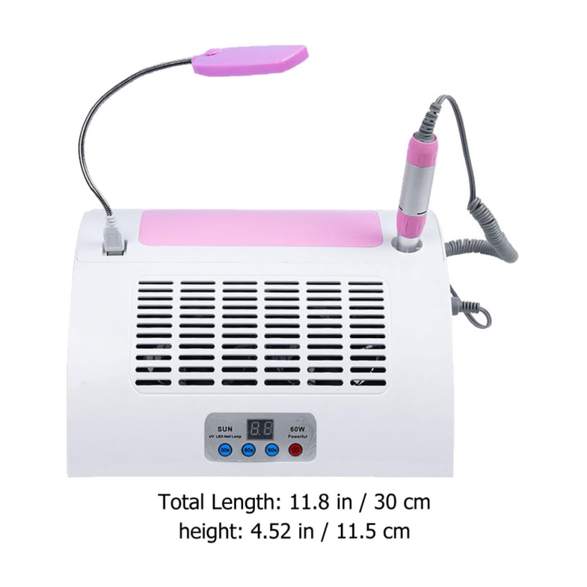 Machine à Polir les Ongles 60w Aspirateur et Lampe LED