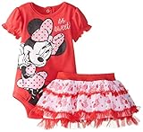 Disney Baby Girls' Minnie Mouse Bodysuit and Skirt Two-Piece Set