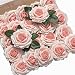 Ling's moment Roses Artificial Flowers 25pcs Realistic Blush Heirloom Fake Roses with Stem for DIY Wedding Bouquets Centerpieces Foral Arrangements Decorations