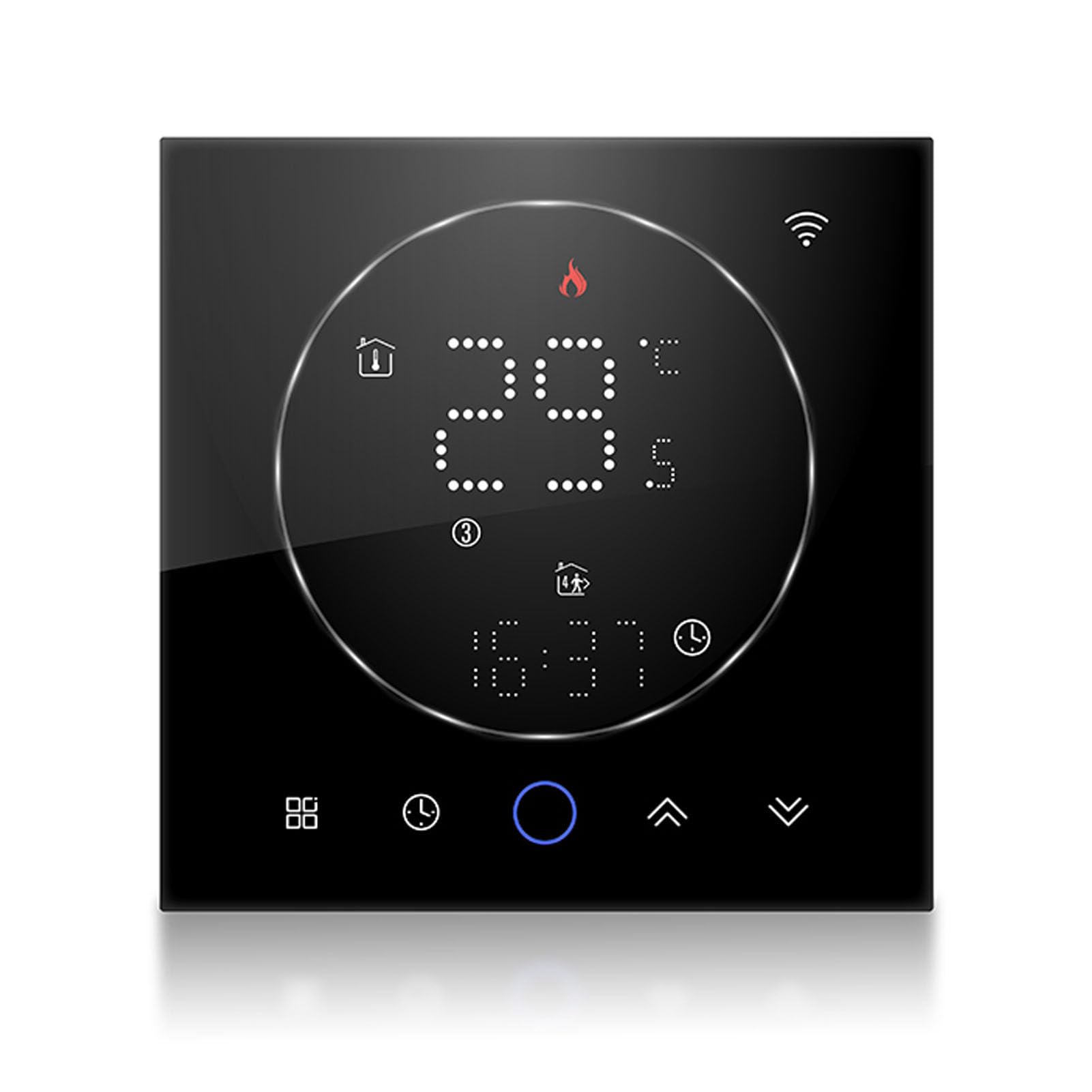 Fafeicy Termostato Inteligente Termostato Programable WiFi 95 a 240 V Pantalla LED a Color Control por Voz Alta Precisión para Calentamiento de Agua Control de Válvula de Agua y CA Uso Doméstico
