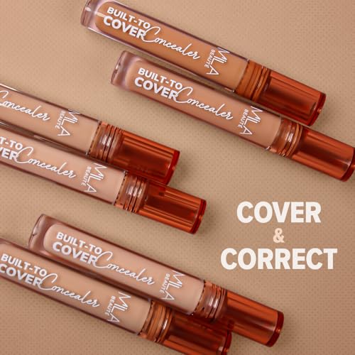 Image of Mila Beaute Built to Cover Liquid Concealer for Women With Spf & Hyaluronic Acid| Full Coverage Matte Finish Concealer for Dark Circles | Easily Blendable & Waterproof Formula| Suitable for Indian Skin Tones - 104N Natural Beige