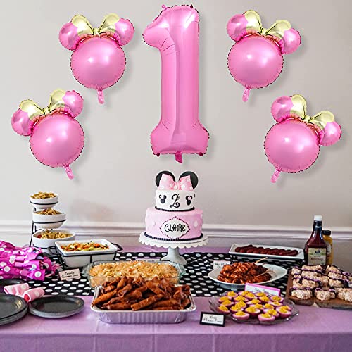 Minnie Theme Birthday Party Decorations Mouse Head Aluminum Foil Balloons Mylar Balloons For Girls First Birthday #TOP6