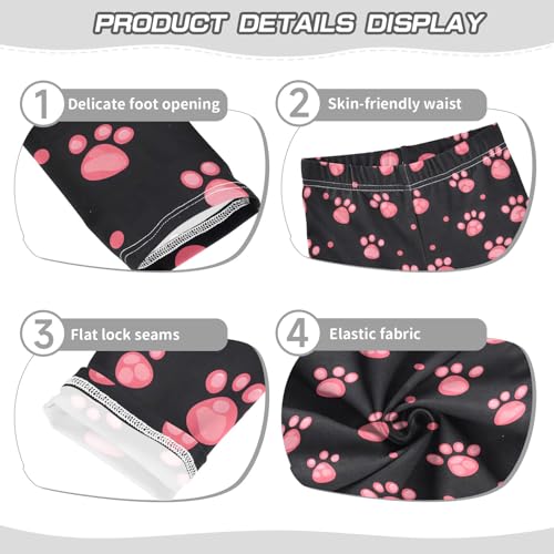 Cute Dog Paw 1 Girls Leggings Athletic Pants Tights Stretch Bottom3