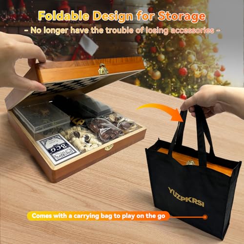 Juego de mesa caballo 23 pulg. madera plegable lujo miniatura 4