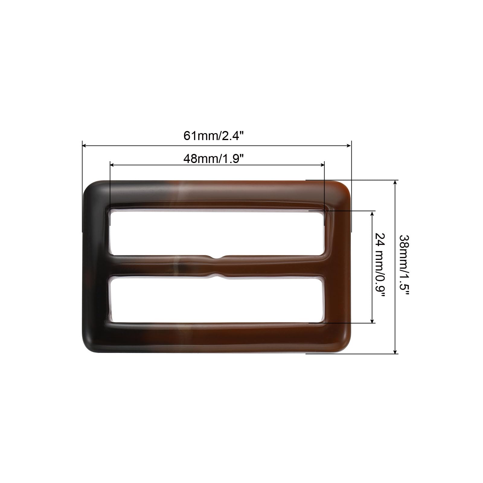 PATIKIL 1.5x2.4 Resin Scarf Ring Clip, 20Pcs Rectangle Scarf Ring Buckles for Woman Silk Scarf Loose T-shirt, Decoration, Dark Brown - Image 2