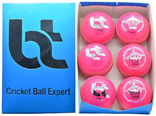 Pink 156g Cricket Balls 4piece Balls Pack of 6 Balls Genuine Leather ,Excellent Quality