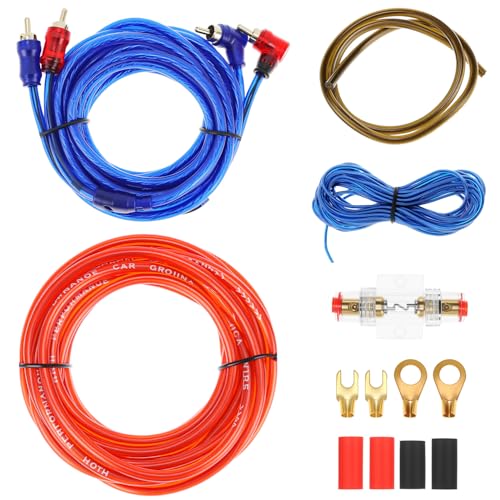QWORK® Kfz Verstärker Kabelsatz, 10GA 600W 4.5M Subwoofer Endstufe Kabel Anschluss Set, für Car Audio