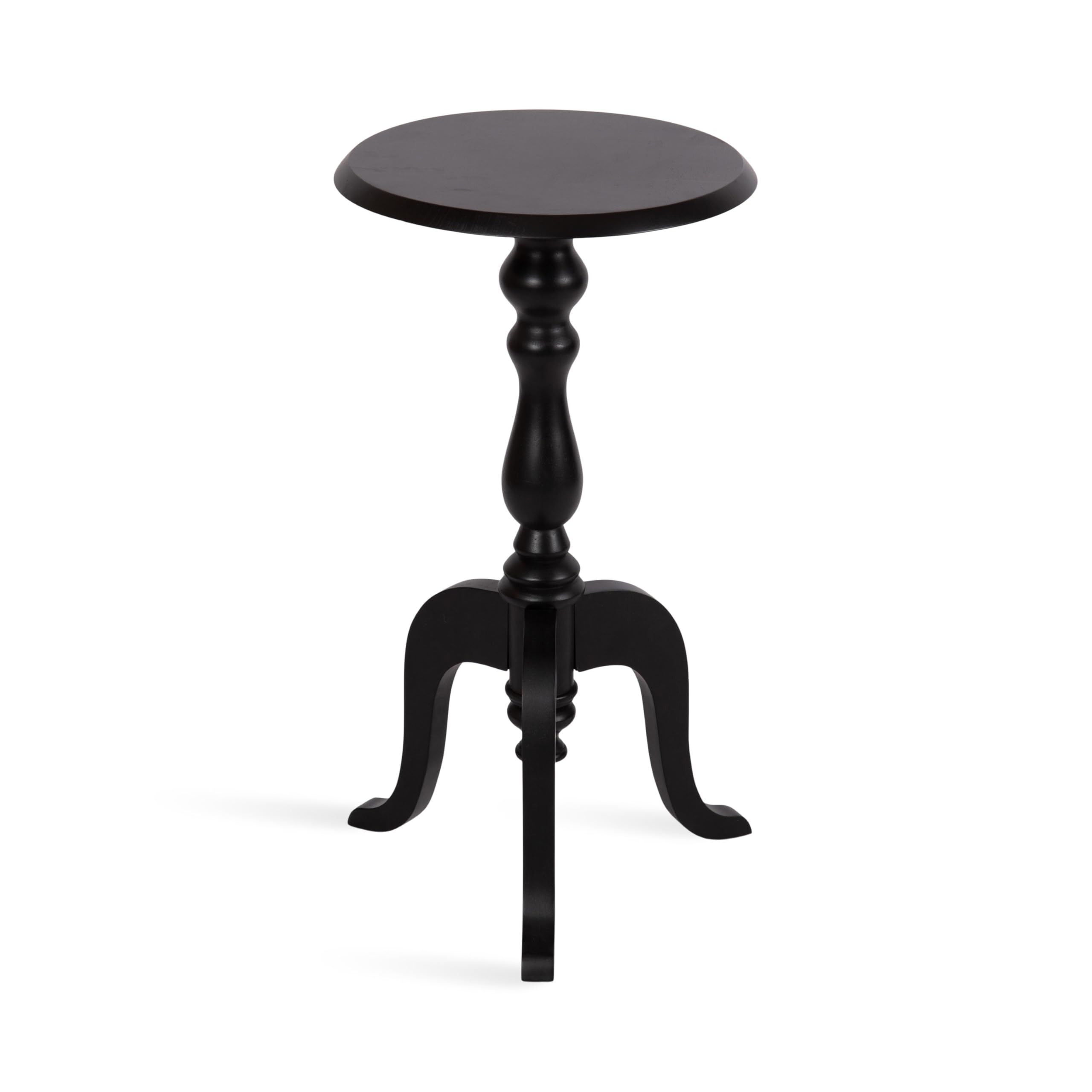 Kate and Laurel Tourneaux Traditional Wooden Round Side Table, 16 x 26, Black, Elegant Vintage Pedestal Table for Use as Living Room End Table, Indoor